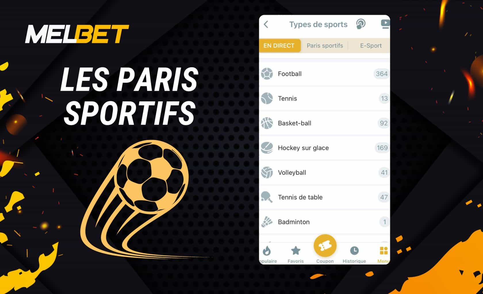 Application mobile Melbet Côte d'Ivoire - Paris sportifs