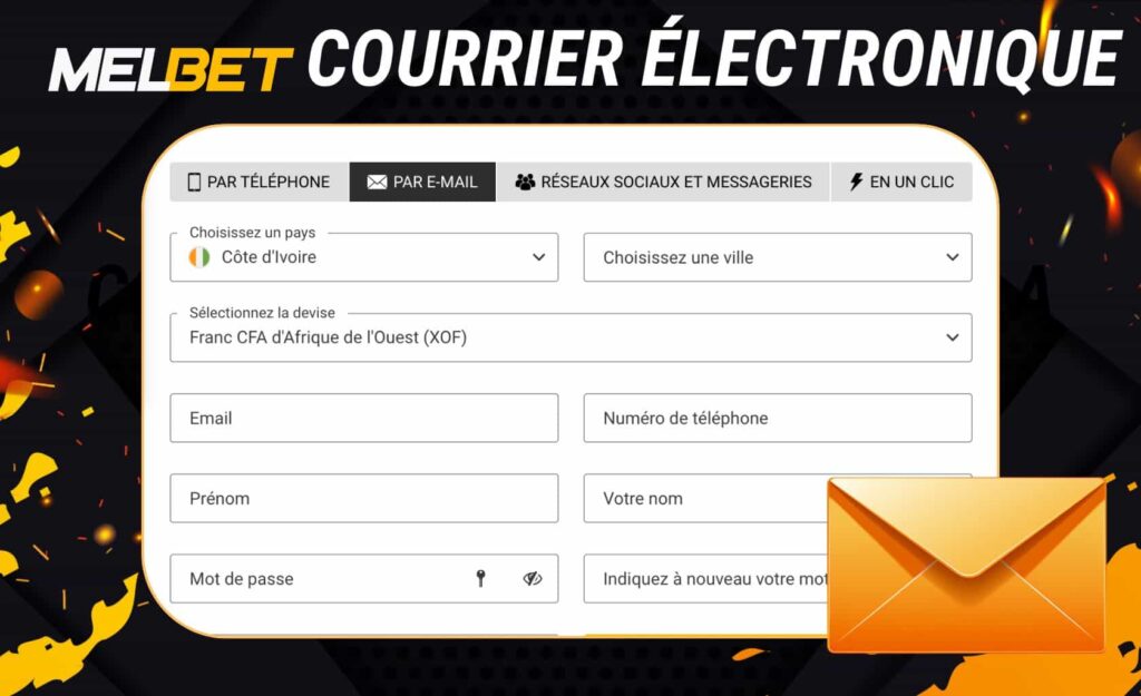 Melbet Côte d'Ivoire courrier électronique